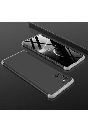 Samsung Galaxy A31 Uyumlu Kılıf Ays Kapak Siyah-Gri