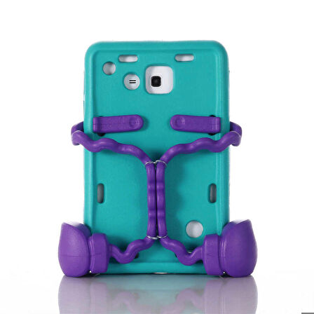 Samsung Galaxy Tab 3 Lite 7.0 T110 Uyumlu Çocuk Tablet Kılıfı Eva Boxer Standlı Kılıf Mavi