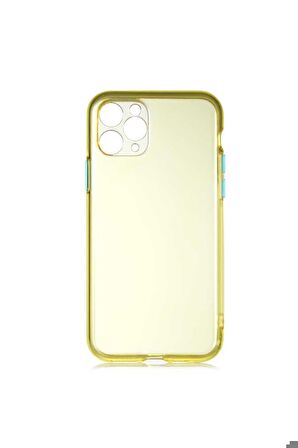 Apple iPhone 11 Pro Max Uyumlu Kılıf Bistro Kapak Sarı