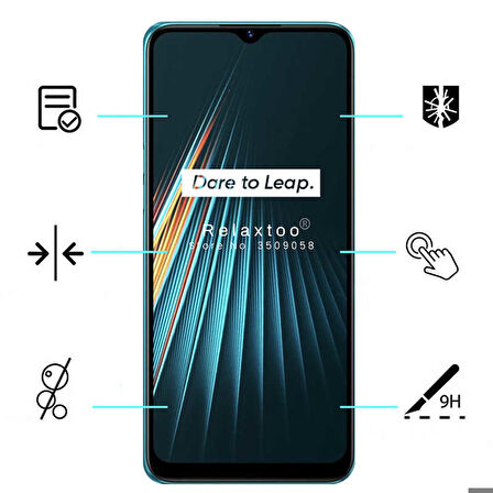 Realme C3 Uyumlu Kenarları Kırılmaya Dayanıklı Cam Ekran Koruyucu
