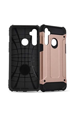 Realme C3 Uyumlu Kılıf Crash Silikon Kapak Rose Gold