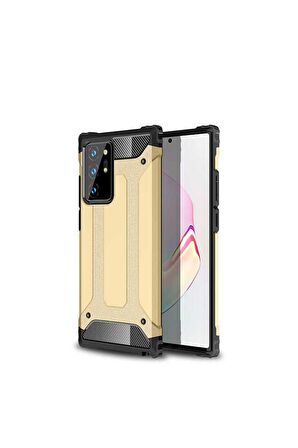Samsung Galaxy Note 20 Ultra Uyumlu Kılıf Crash Silikon Kapak Gold