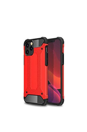 Apple iPhone 12 Pro Uyumlu Kılıf Crash Silikon Kapak Kırmızı