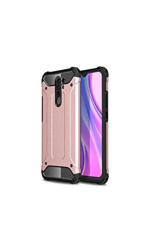 Xiaomi Redmi 9 Uyumlu Kılıf Crash Silikon Kapak Rose Gold