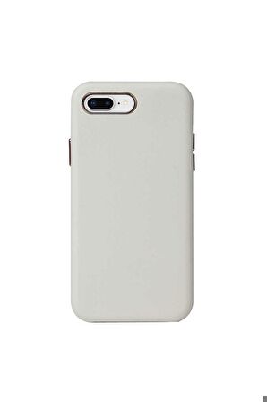 Apple iPhone 8 Plus Uyumlu Kılıf Eyzi Kapak Beyaz
