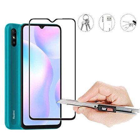 Xiaomi Redmi 9A Uyumlu Kenarları Kırılmaya Dayanıklı Cam Ekran Koruyucu