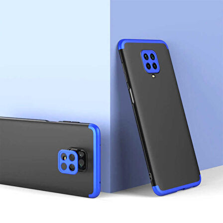Xiaomi Redmi Note 9 Pro Uyumlu Kılıf Ays Kapak Siyah-Mavi