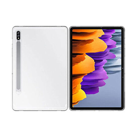 Samsung Galaxy Tab S8 Uyumlu Tablet Kılıfı Şeffaf Süper Silikon Kapak
