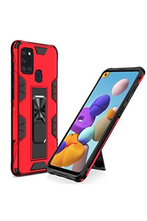Samsung Galaxy A21S Uyumlu Kılıf Volve Kapak Kırmızı