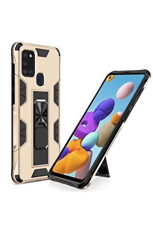 Samsung Galaxy A21S Uyumlu Kılıf Volve Kapak Gold