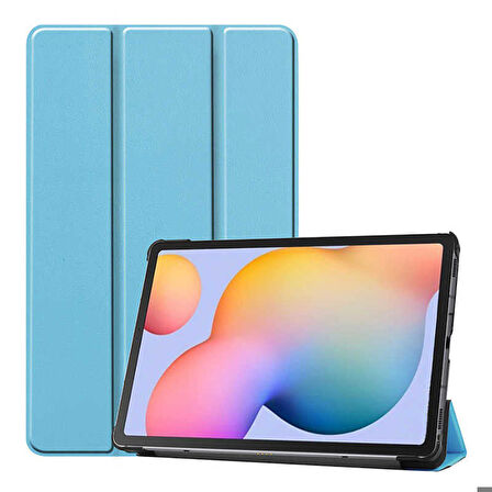 Samsung Galaxy Tab A7 10.4 T500 (2020) Uyumlu Tablet Kılıfı Smart Cover Standlı Kılıf Mavi