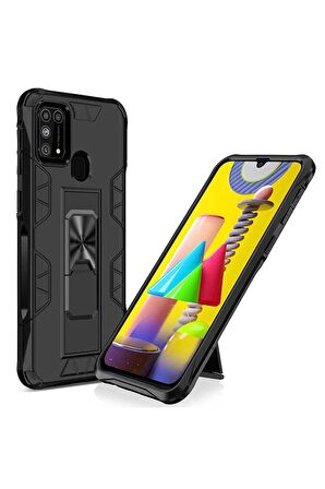 Samsung Galaxy M31 Uyumlu Kılıf Volve Kapak Siyah