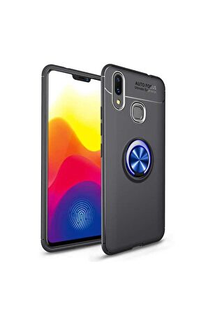 Xiaomi Mi Max 3 Uyumlu Kılıf Ravel Silikon Kapak Siyah-Mavi