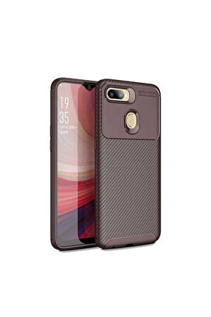 Oppo A5S Uyumlu Kılıf Negro Silikon Kapak Kahverengi