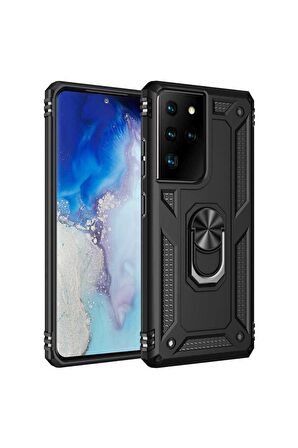 Samsung Galaxy S21 Ultra Uyumlu Kılıf Vega Kapak Siyah