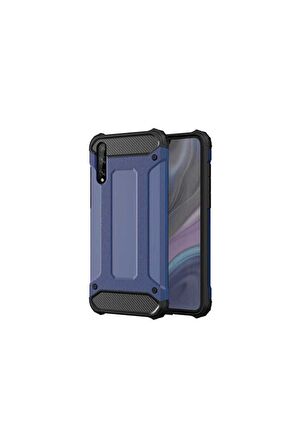 Huawei P Smart S (Y8P) Uyumlu Kılıf Crash Silikon Kapak Mavi