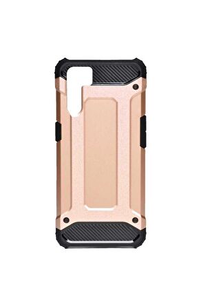 Oppo A91 Uyumlu Kılıf Crash Silikon Kapak Rose Gold
