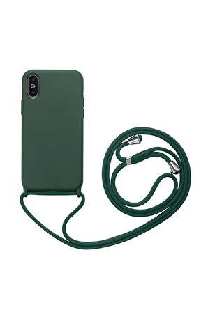 Apple iPhone X Uyumlu Kılıf Ropi Kapak Koyu Yeşil