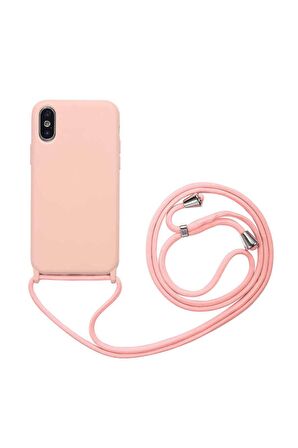 Apple iPhone X Uyumlu Kılıf Ropi Kapak Pembe Açık