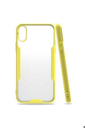 Apple iPhone X Uyumlu Kılıf Parfe Kapak Sarı