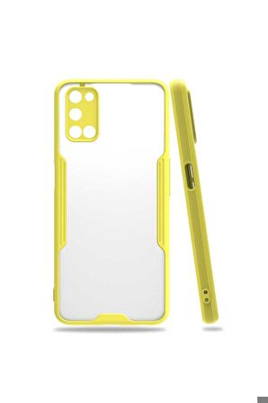 Oppo A92 Uyumlu Kılıf Parfe Kapak Sarı