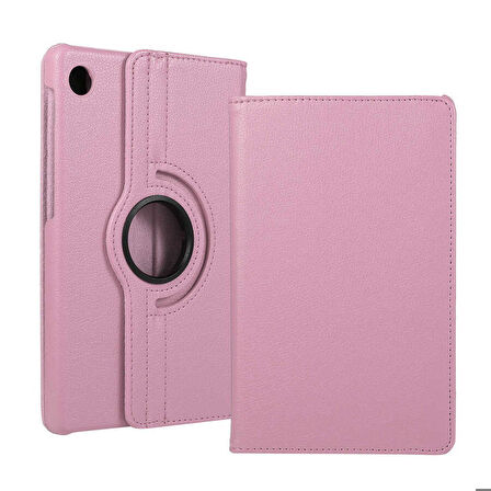 Huawei MatePad T10S Uyumlu Dönebilen Standlı Kılıf Pembe Açık