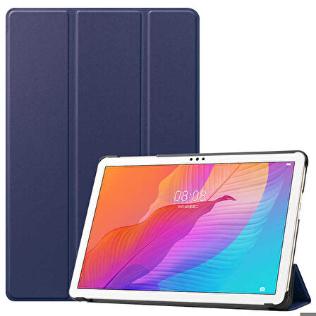 Huawei MatePad T10S Uyumlu Tablet Kılıfı Smart Cover Standlı Akıllı Kılıf Lacivert