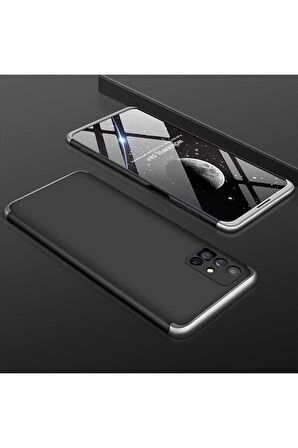 Samsung Galaxy M51 Uyumlu Kılıf Ays Kapak Siyah-Gri