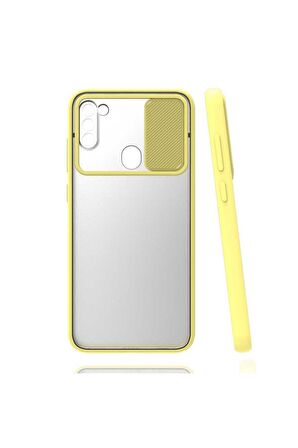 Samsung Galaxy A11 Uyumlu Kılıf Lensi Kapak Sarı