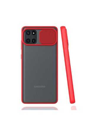 Samsung Galaxy A81 (Note 10 Lite) Uyumlu Kılıf Lensi Kapak Kırmızı