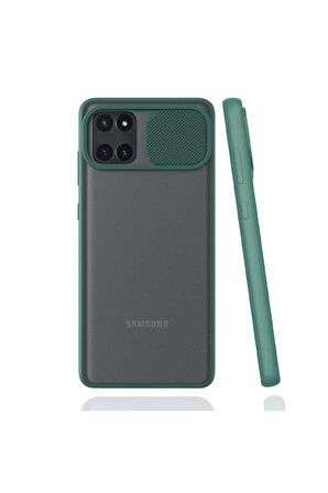 Samsung Galaxy A81 (Note 10 Lite) Uyumlu Kılıf Lensi Kapak Koyu Yeşil
