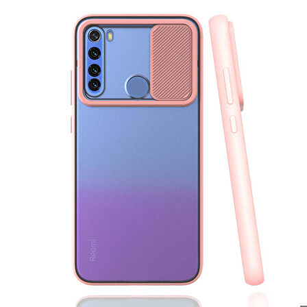 Xiaomi Redmi Note 8 Uyumlu Kılıf Lensi Kapak Pembe Açık