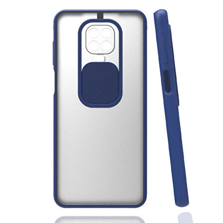 Xiaomi Redmi Note 9 Pro Uyumlu Kılıf Lensi Kapak Lacivert