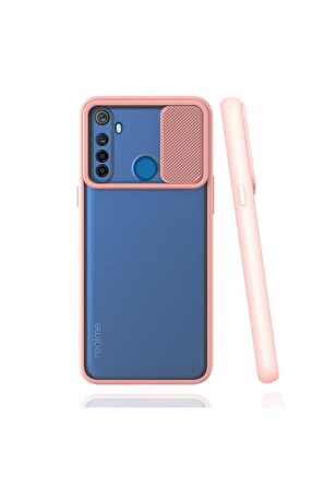 Realme 5İ Uyumlu Kılıf Lensi Kapak Pembe Açık