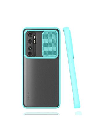 Xiaomi Mi Note 10 Lite Uyumlu Kılıf Lensi Kapak Turkuaz