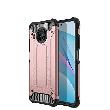 Xiaomi Redmi Note 9 Pro 5G Uyumlu Kılıf Crash Silikon Kapak Rose Gold