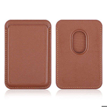 Apple iPhone 12 Uyumlu Cardsafe Kartlık Kahverengi