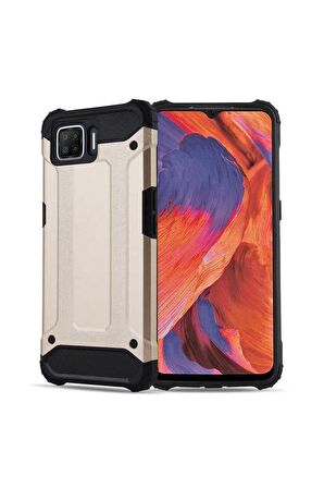 Oppo A73 Uyumlu Kılıf Crash Silikon Kapak Gold