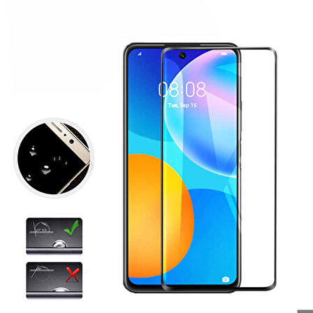 Huawei P Smart 2021 Uyumlu Kenarları Kırılmaya Dayanıklı Cam Ekran Koruyucu