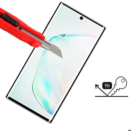 Samsung Galaxy Note 10 Plus Uyumlu Kavisli Full Yapışkanlı Cam Ekran Koruyucu