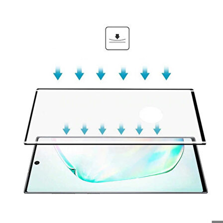 Samsung Galaxy Note 10 Plus Uyumlu Kavisli Full Yapışkanlı Cam Ekran Koruyucu