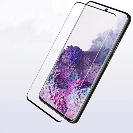 Samsung Galaxy S20 Ultra Uyumlu Kavisli Full Yapışkanlı Cam Ekran Koruyucu