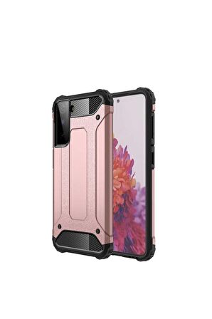 Samsung Galaxy S21 Plus Uyumlu Kılıf Crash Silikon Kapak Rose Gold