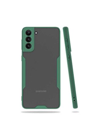 Samsung Galaxy S21 Plus Uyumlu Kılıf Parfe Kapak Koyu Yeşil