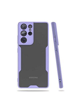 Samsung Galaxy S21 Ultra Uyumlu Kılıf Parfe Kapak Mor