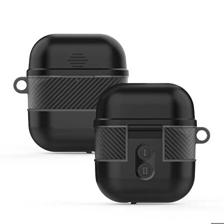 Apple Airpods Uyumlu Kılıf Sert Silikon Su Geçirmez Ultra Koruma Kancalı Airbag 16 Kılıf