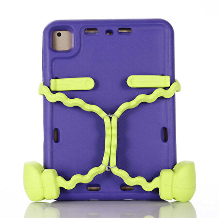 Apple iPad Pro 9.7 2016 Uyumlu Çocuk Tablet Kılıfı Eva Boxer Standlı Kılıf Mor