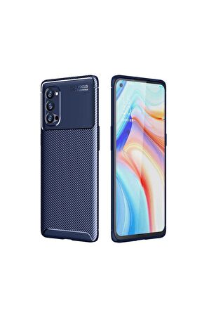 Oppo Reno 4 Pro 5G Uyumlu Kılıf Negro Silikon Kapak Lacivert