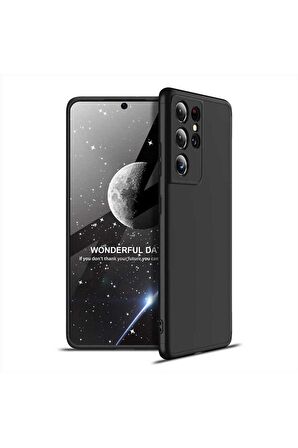 Samsung Galaxy S21 Ultra Uyumlu Kılıf Ays Kapak Siyah