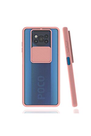 Xiaomi Poco X3 Uyumlu Kılıf Lensi Kapak Pembe Açık